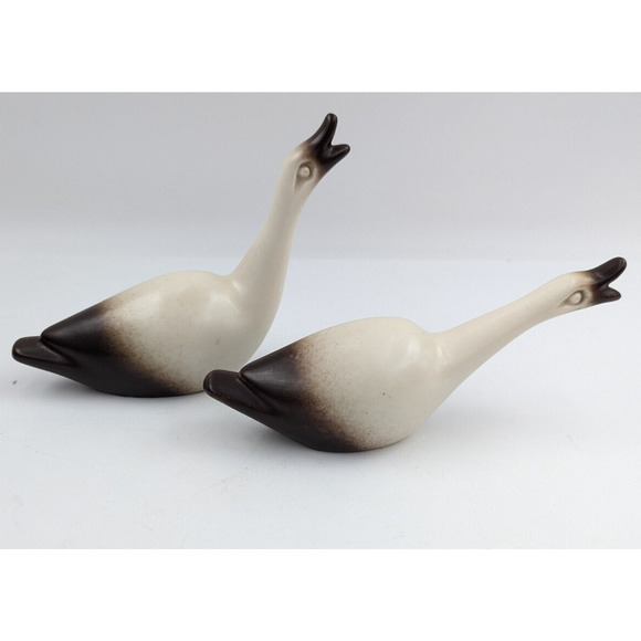 Howard Pierce Pottery Pair Bird Geese Goose Set of 2 Figurines Mid Century - Picture 3 of 9